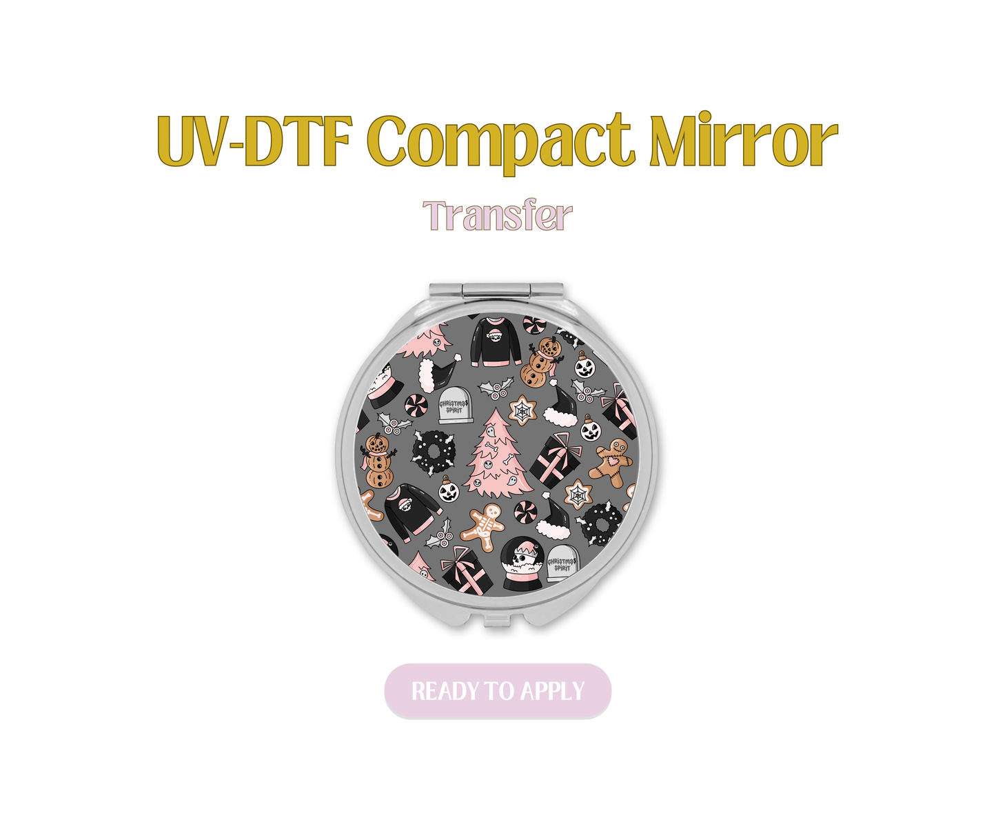 Christmas Spirit UV-DTF Compact Mirror