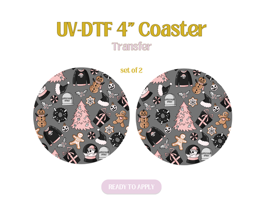 Christmas Spirit UV-DTF 4" Coaster