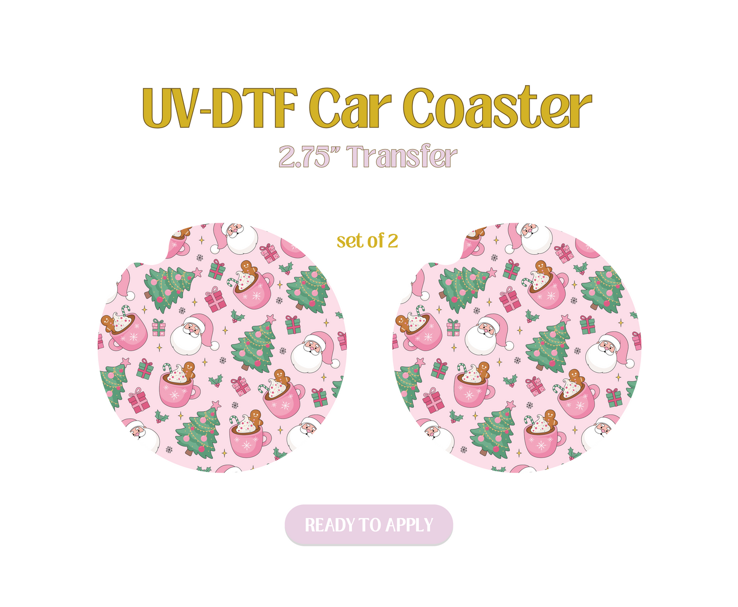 Christmas Things UV-DTF Car Coaster