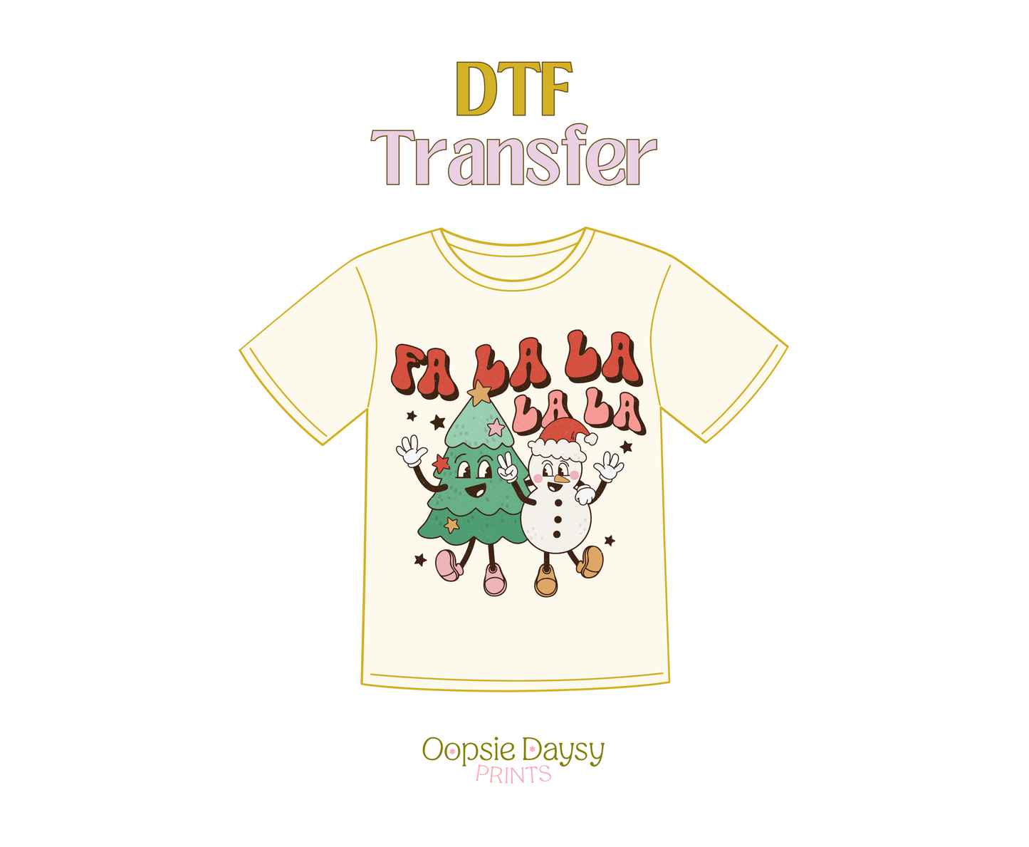 Christmas Tree and Snowman Carols DTF Transfer