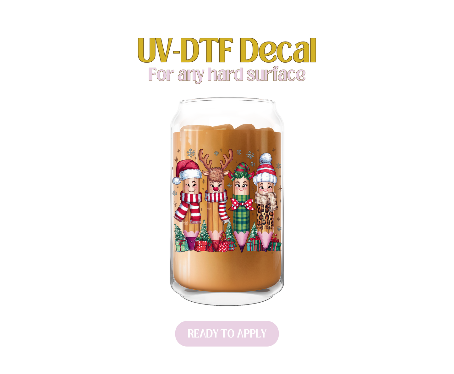 Christmas and Pencil UV-DTF Decal