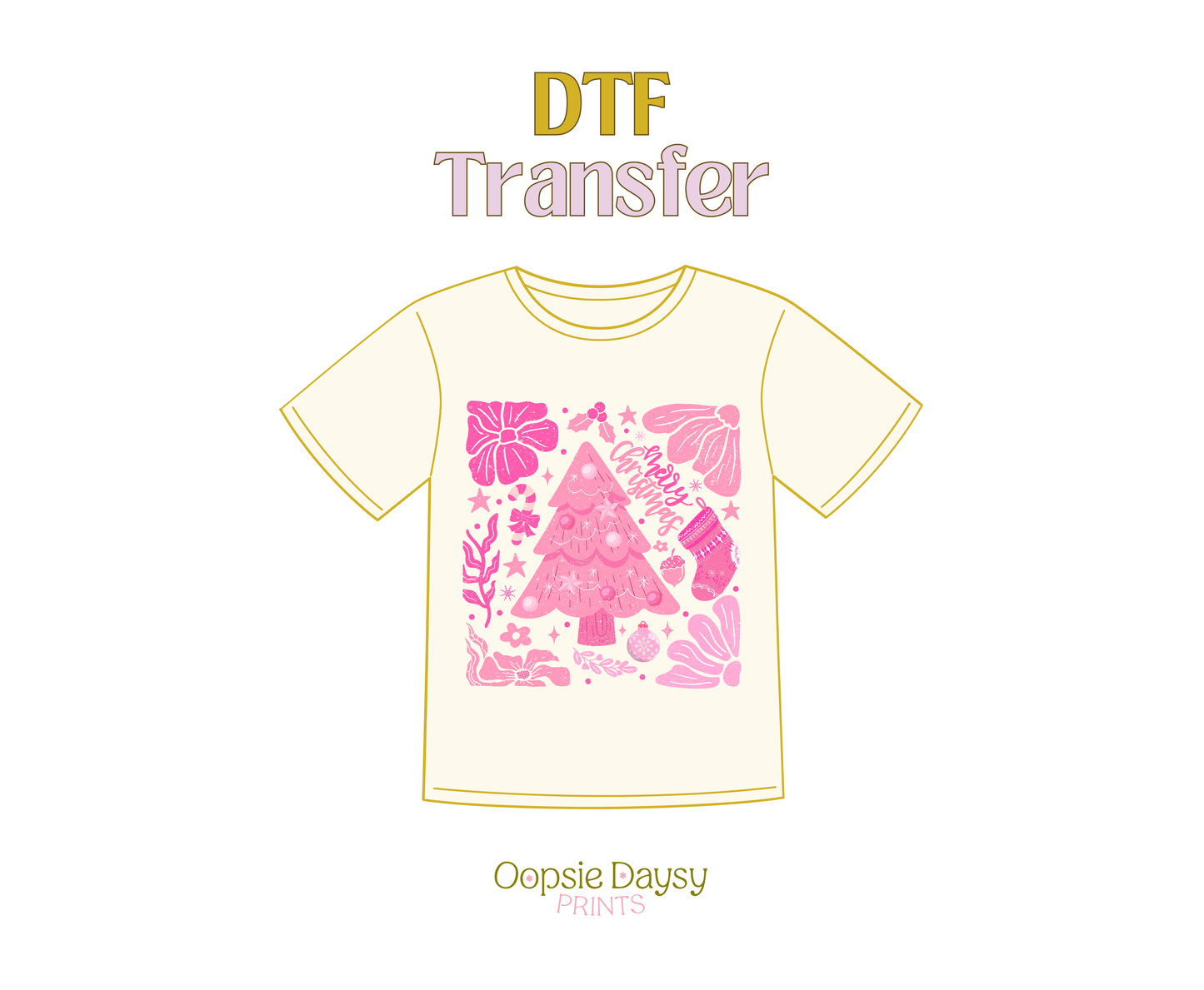 Christmas in Pink DTF Transfer