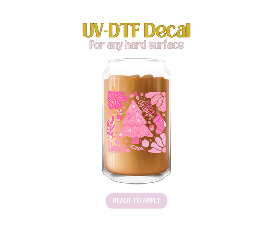 Christmas in Pink UV-DTF Decal