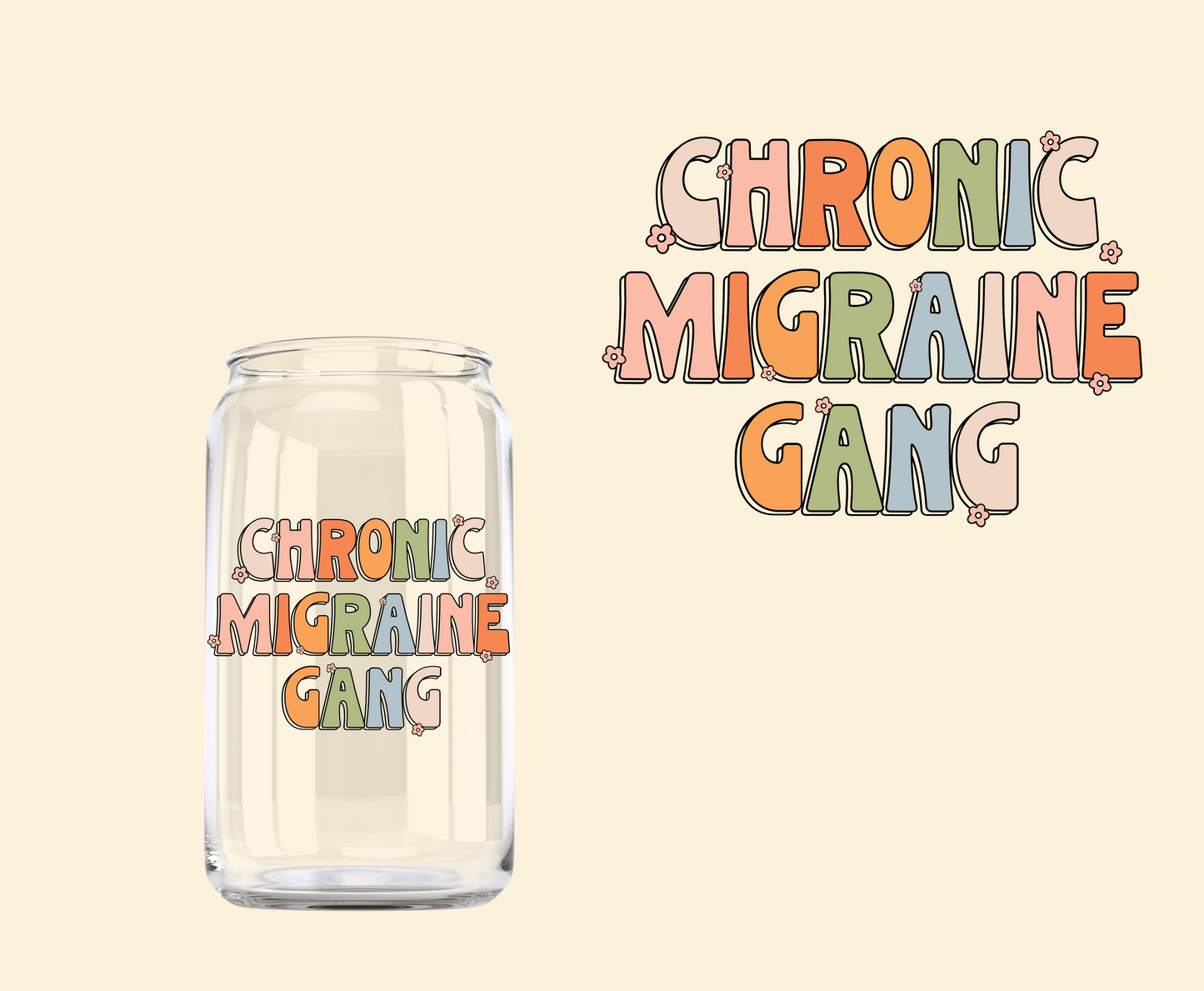 Chronic Migraine Gang UV-DTF Decal