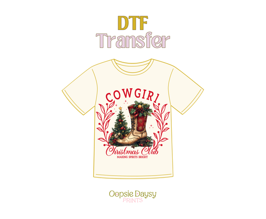 Classic Cowgirl Christmas DTF Transfer