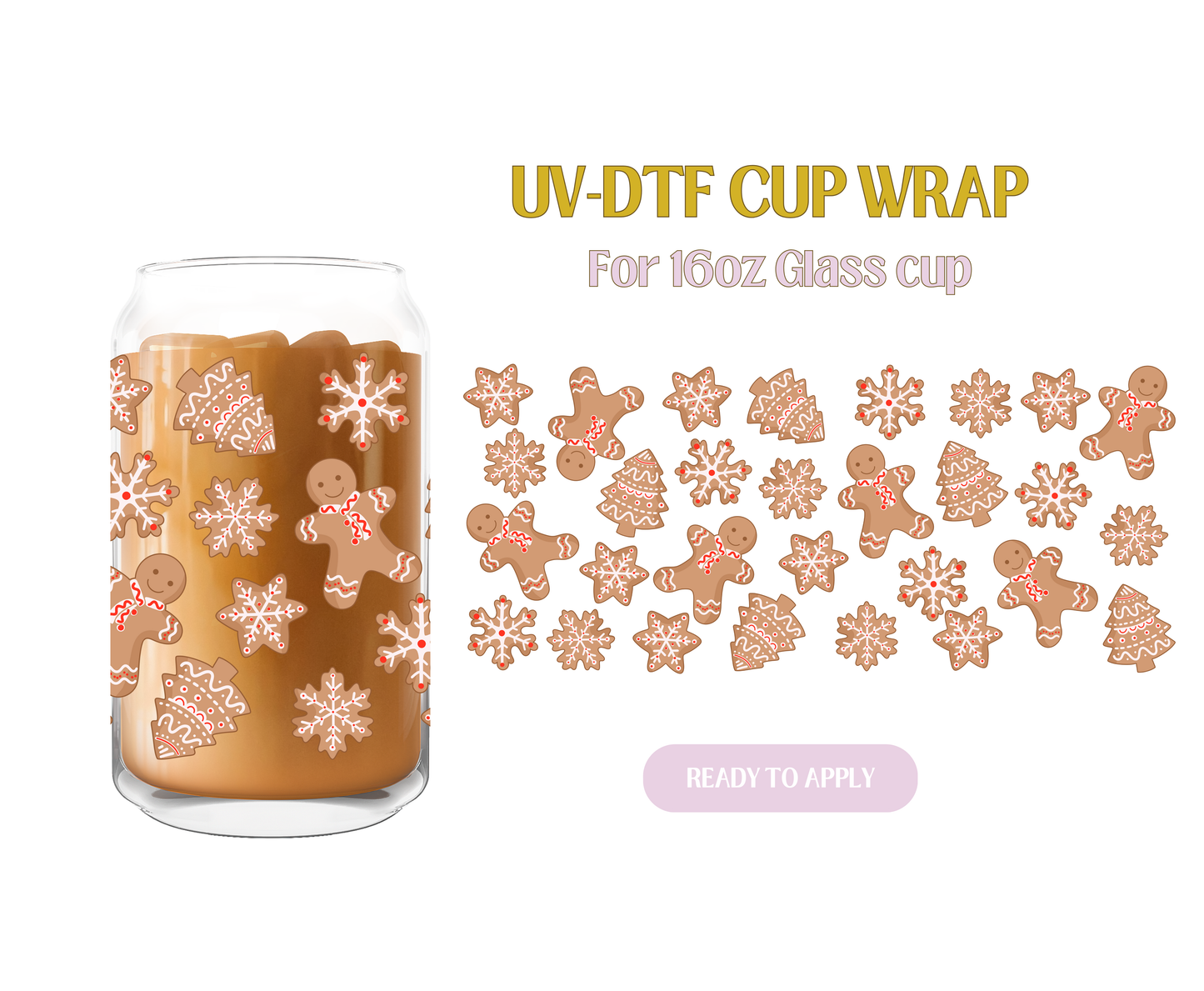 Classic Gingerbread UV-DTF Wrap