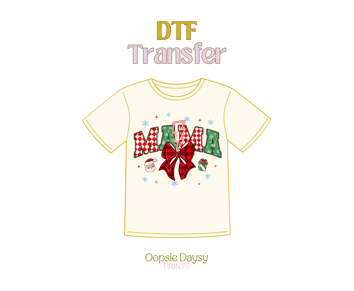 Classic Neon Mama Christmas DTF Transfer