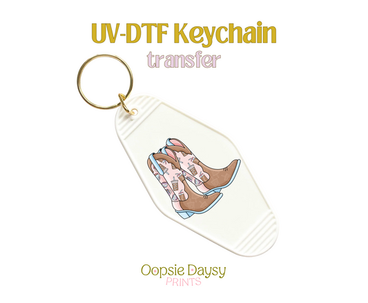 Coffee Boots UV-DTF Keychain