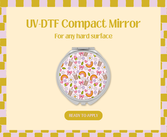 Coffee Doodle UV-DTF Compact Mirror