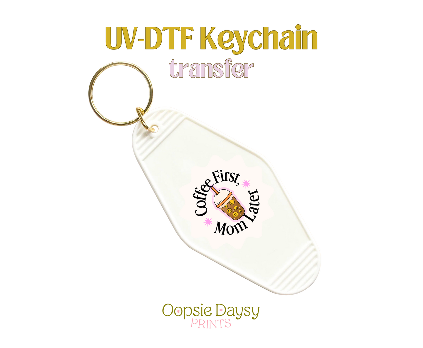 Coffee First Cream UV-DTF Keychain