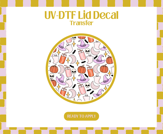 Coffee Halloween UV-DTF Lid Decal