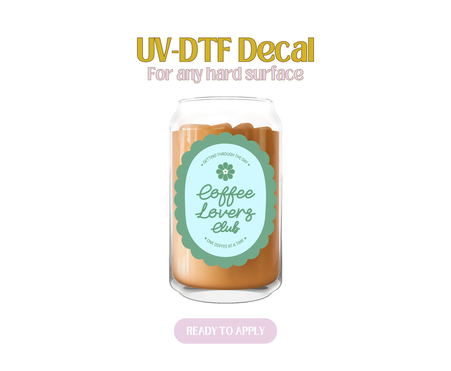Coffee Lovers Club Green.Blue UV-DTF Decal