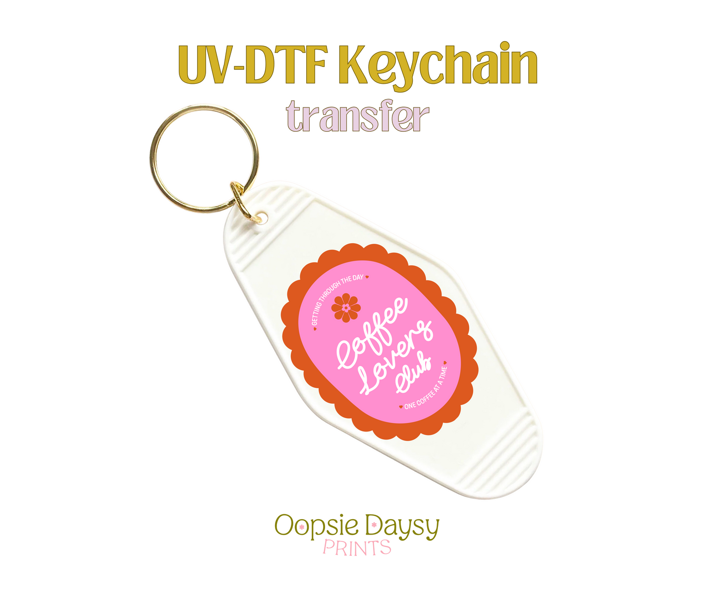 Coffee Lovers Club Orange UV-DTF Keychain