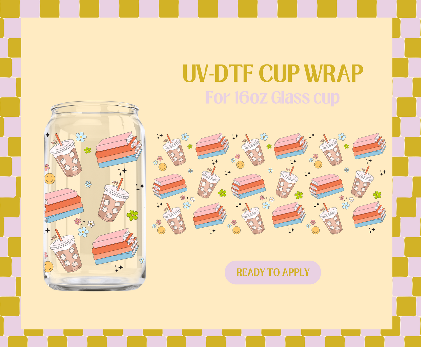 Books and Coffee UV-DTF Wrap