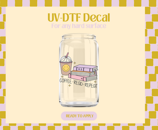 Coffee read repeat UV-DTF Decal