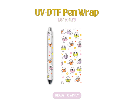 Colorful Bookish Ghosties UV-DTF Pen Wraps