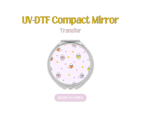 Colorful Bookish Ghosties UV-DTF Compact Mirror