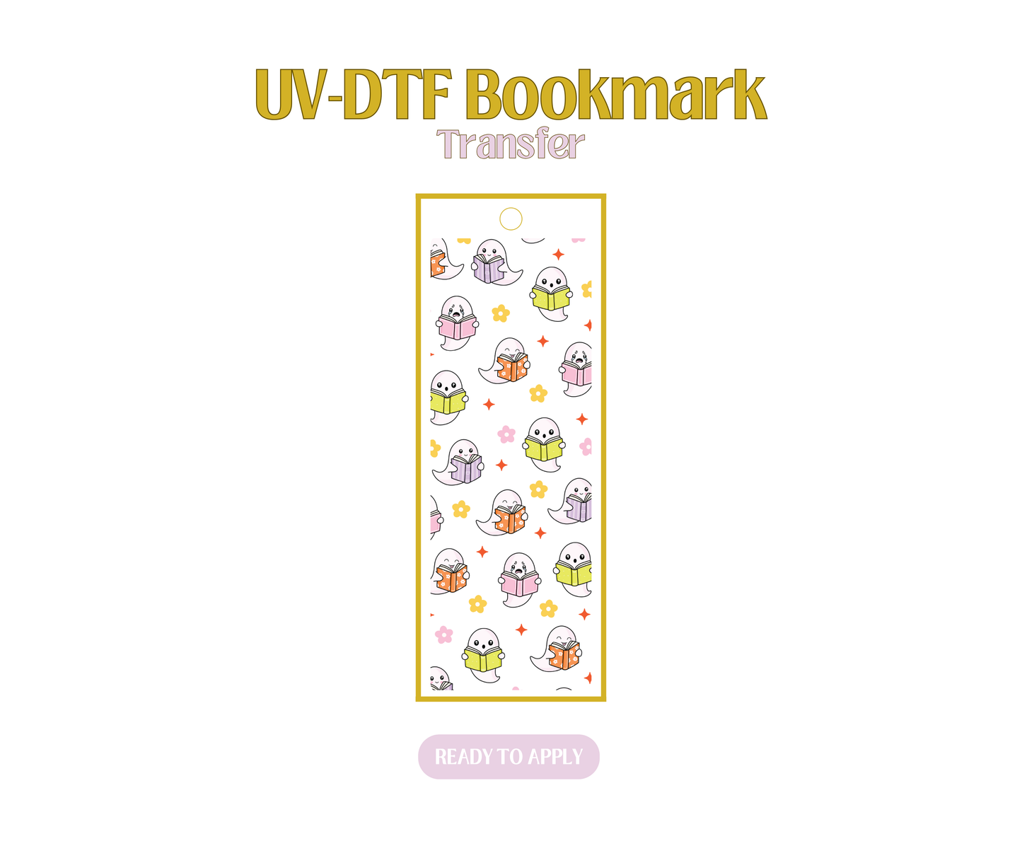 Colorful Bookish Ghosties UV-DTF Bookmark