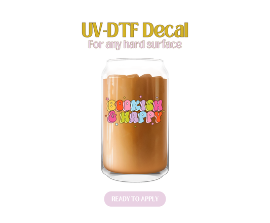 Colorful Bookish & Happy UV-DTF Decal