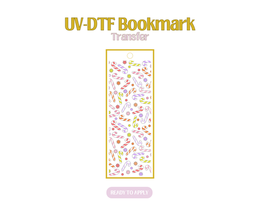 Colorful Candy Canes UV-DTF Bookmark