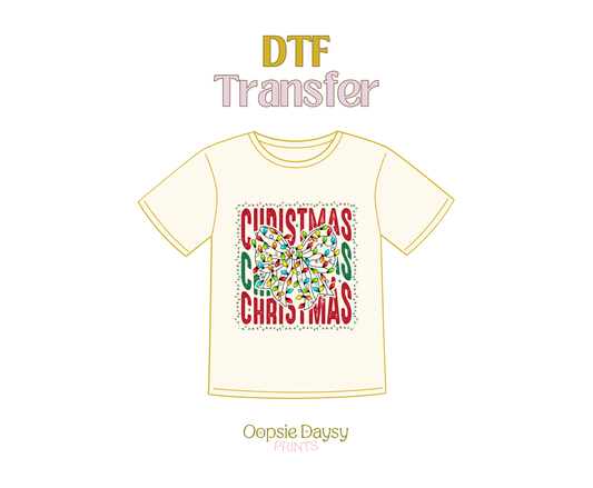 Colorful Christmas Lights DTF Transfer