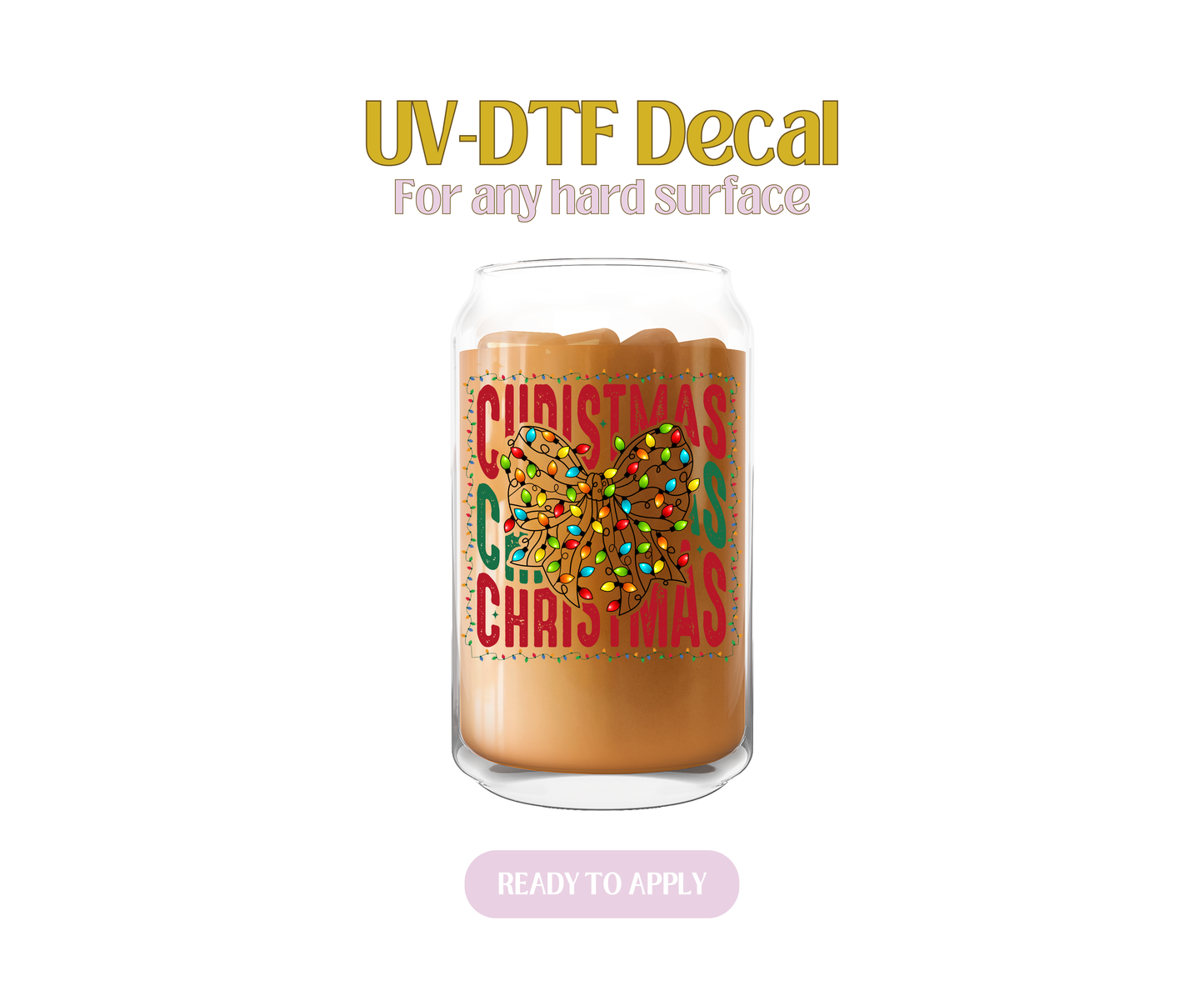 Colorful Christmas Lights UV-DTF Decal