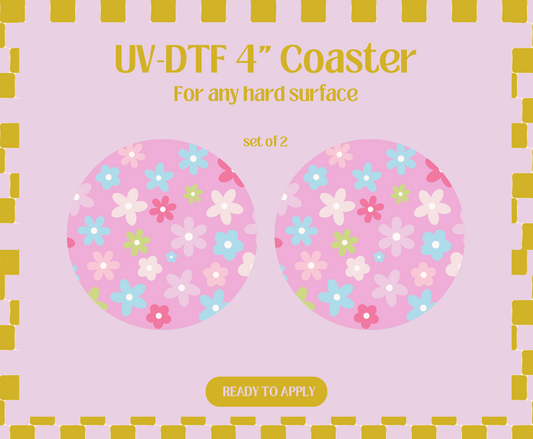 Colorful Daisies UV-DTF 4" Coaster