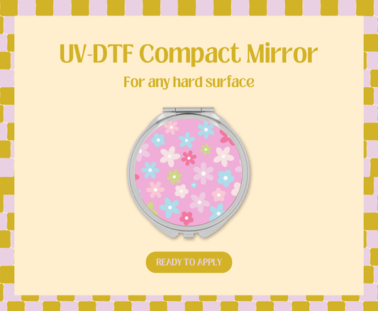 Colorful Daisies UV-DTF Compact Mirror