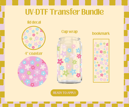 Colorful Daisies UV-DTF Transfer Bundle