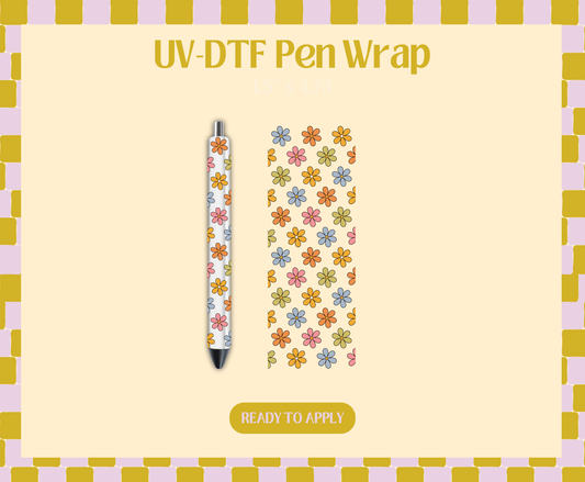 Colorful Flowers UV-DTF Pen Wraps