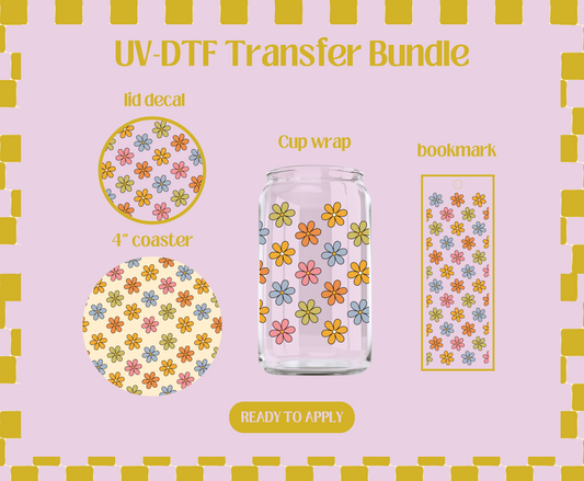 Colorful Flowers UV-DTF Transfer Bundle