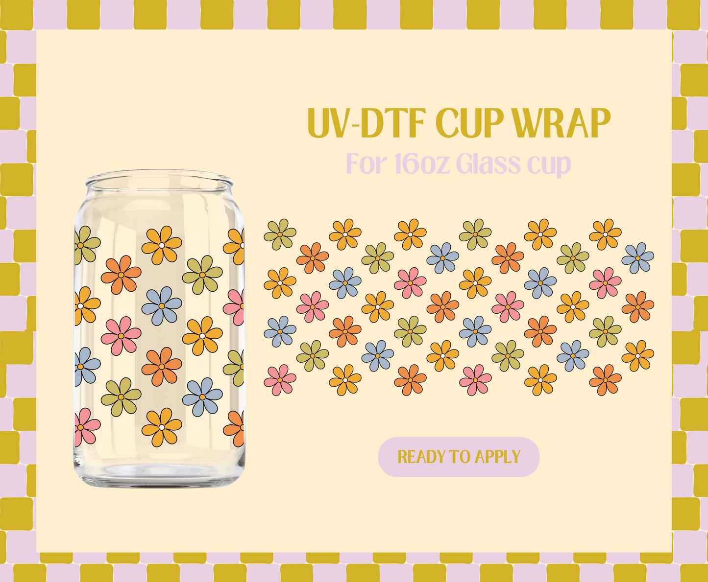 Colorful Flowers UV-DTF Wrap