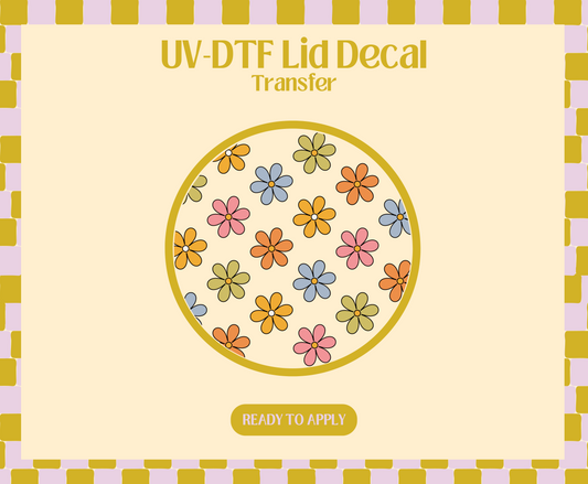 Colorful Flowers UV-DTF Lid Decal