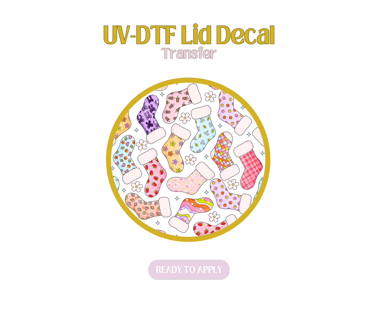 Colorful Stockings UV-DTF Lid Decal