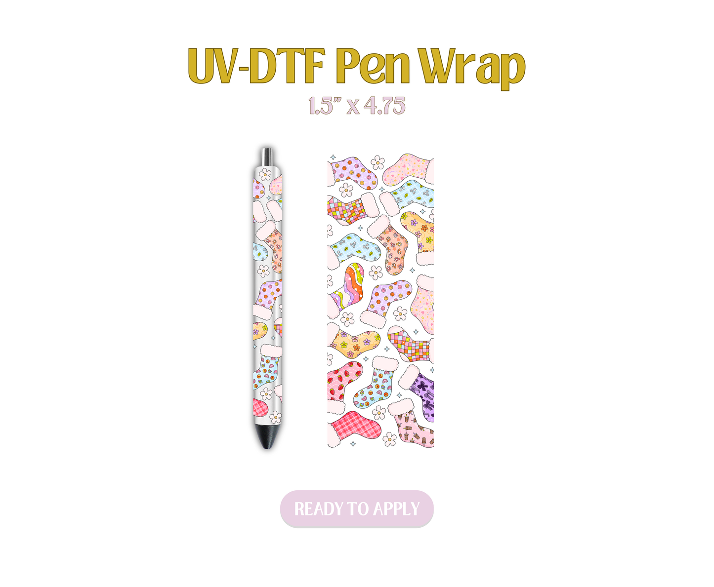 Colorful Stockings UV-DTF Pen Wraps