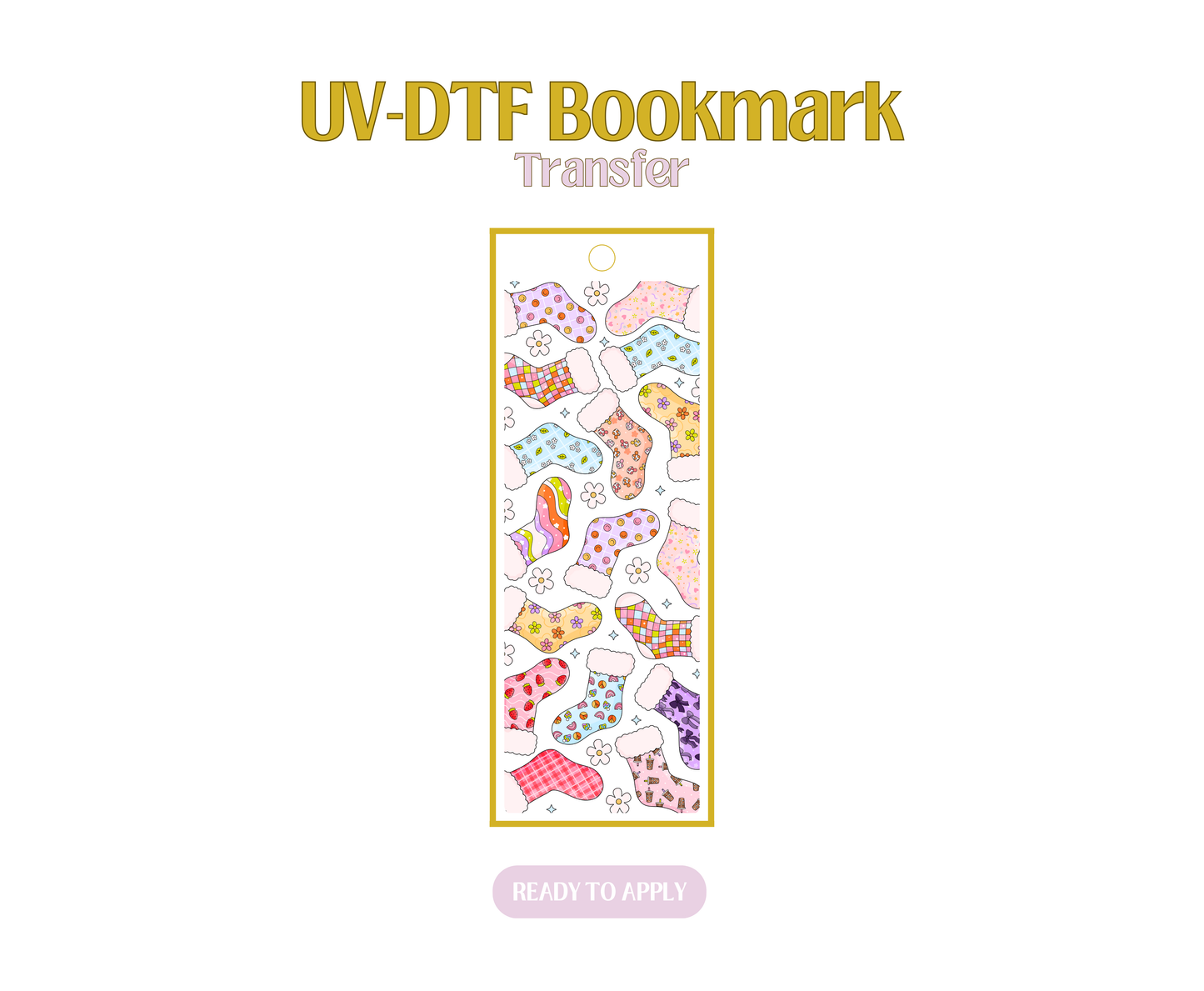 Colorful Stockings UV-DTF Bookmark