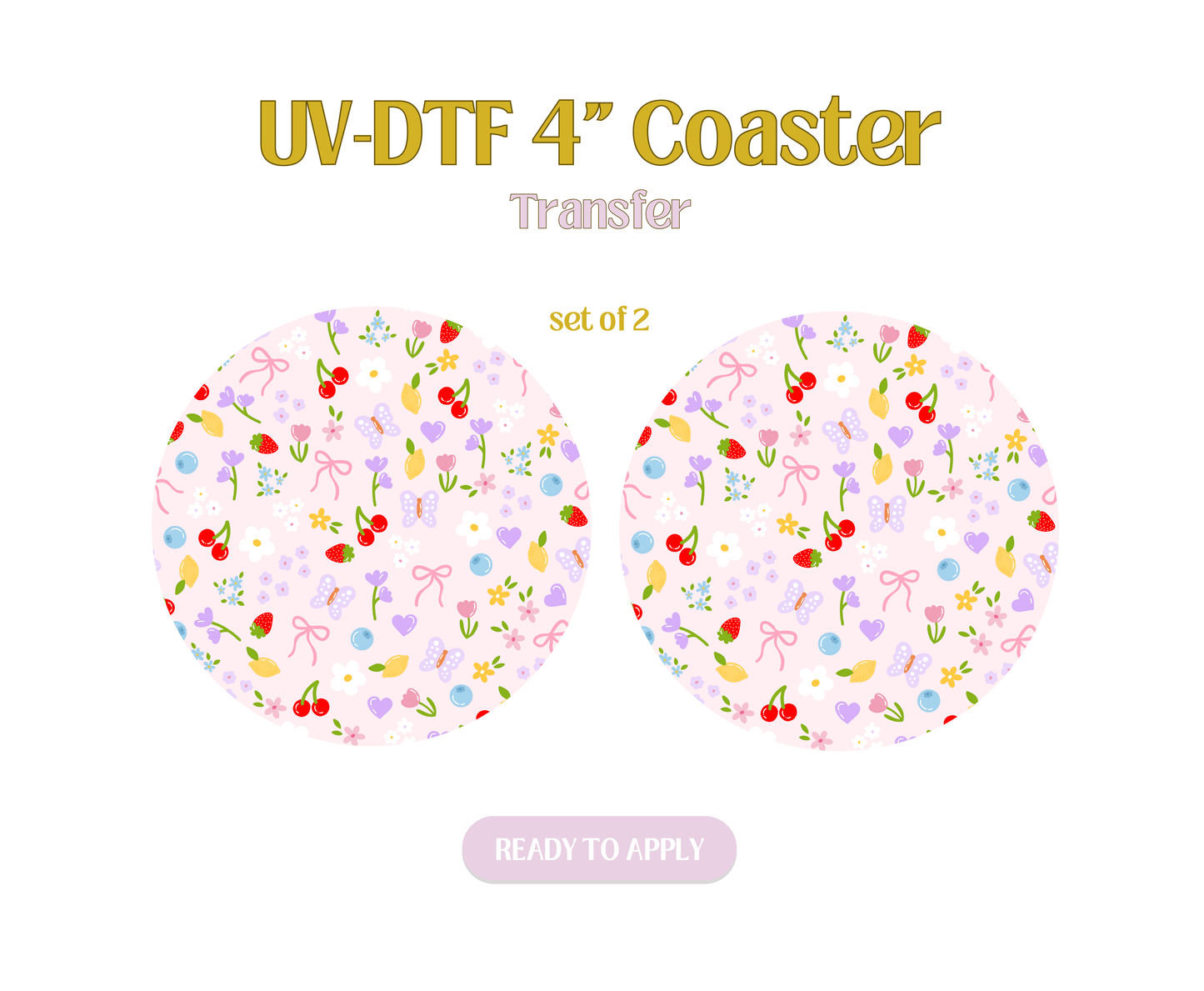 Colorful Summer Garden UV-DTF 4" Coaster