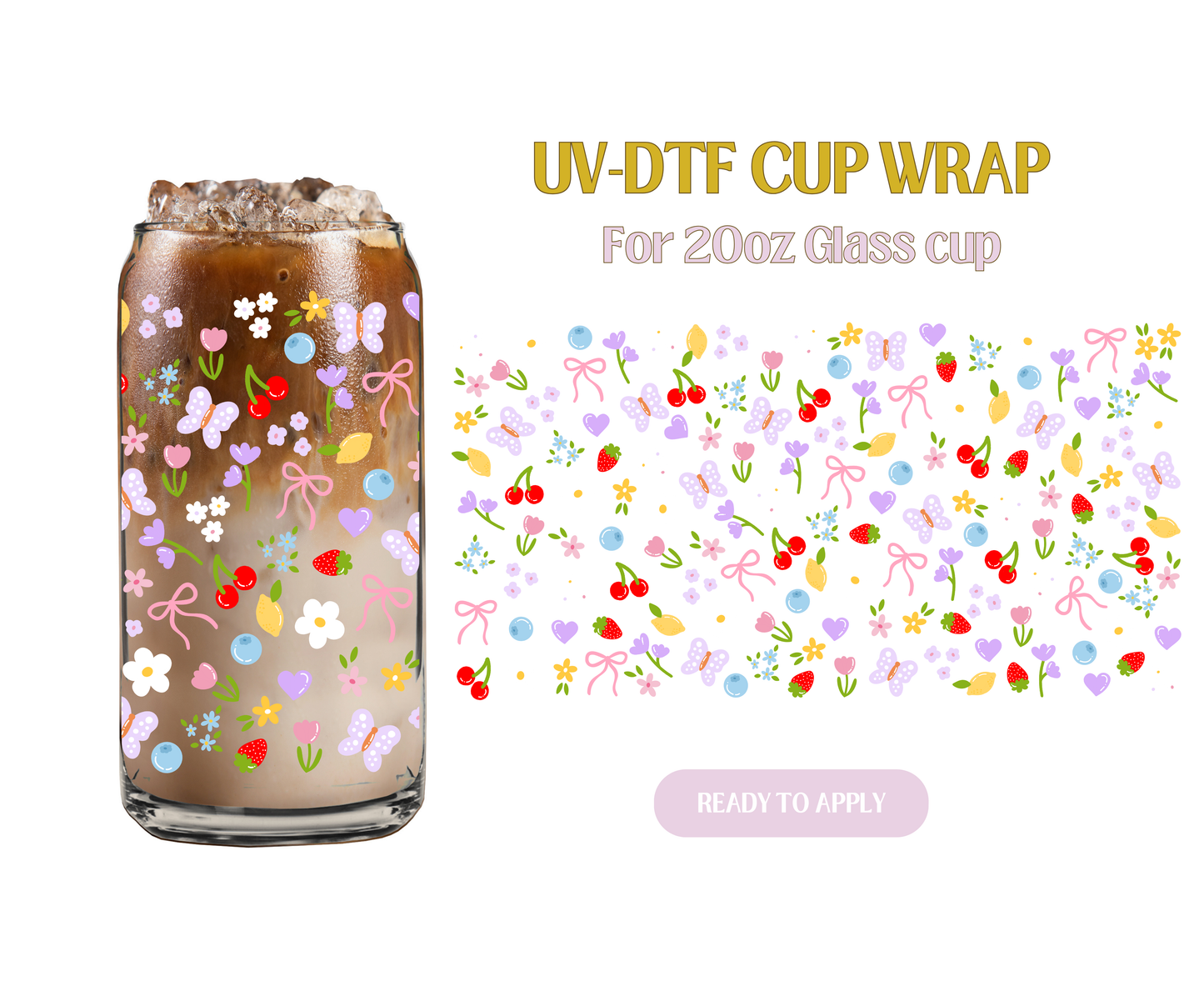 Colorful Summer Garden 20oz UV-DTF Wrap