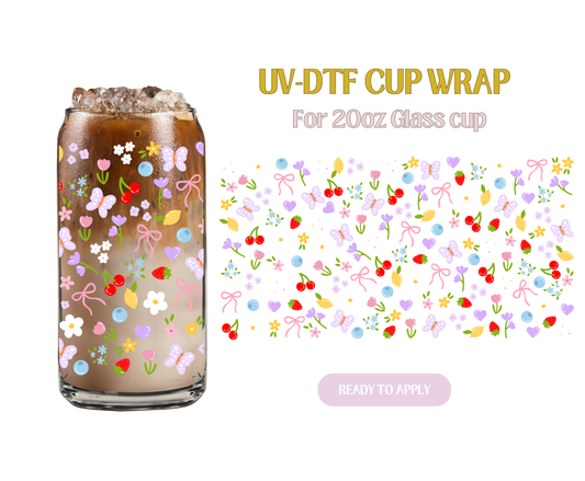 Colorful Summer Garden 20oz UV-DTF Wrap