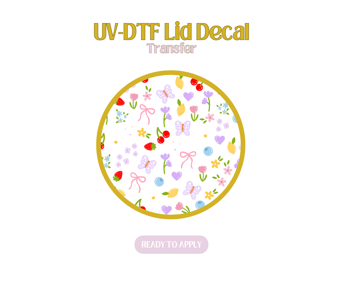 Colorful Summer Garden UV-DTF Lid Decal