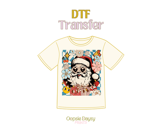 Cool and Groovy Santa DTF Transfer