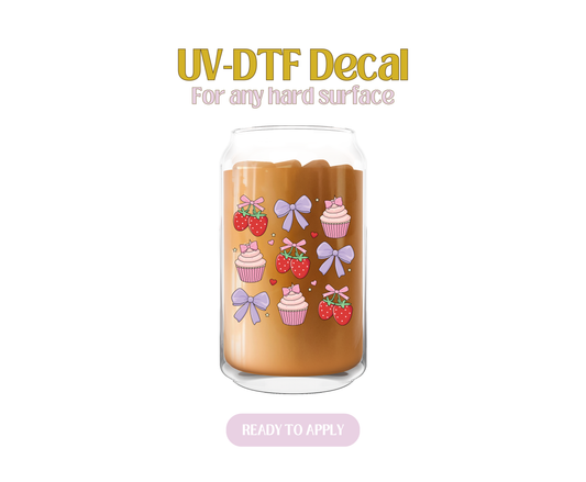 Coquette Berries and Cupcakes UV-DTF Decal