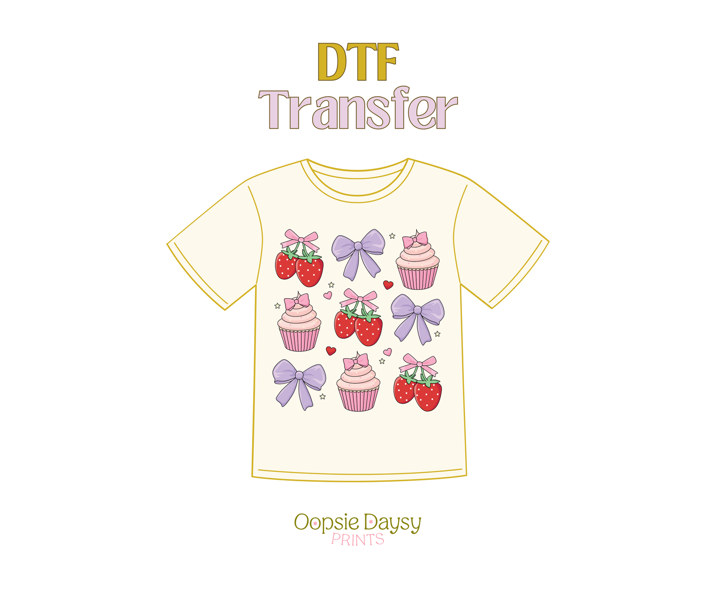 Coquette Berries and Cupcakes  DTF Transfer