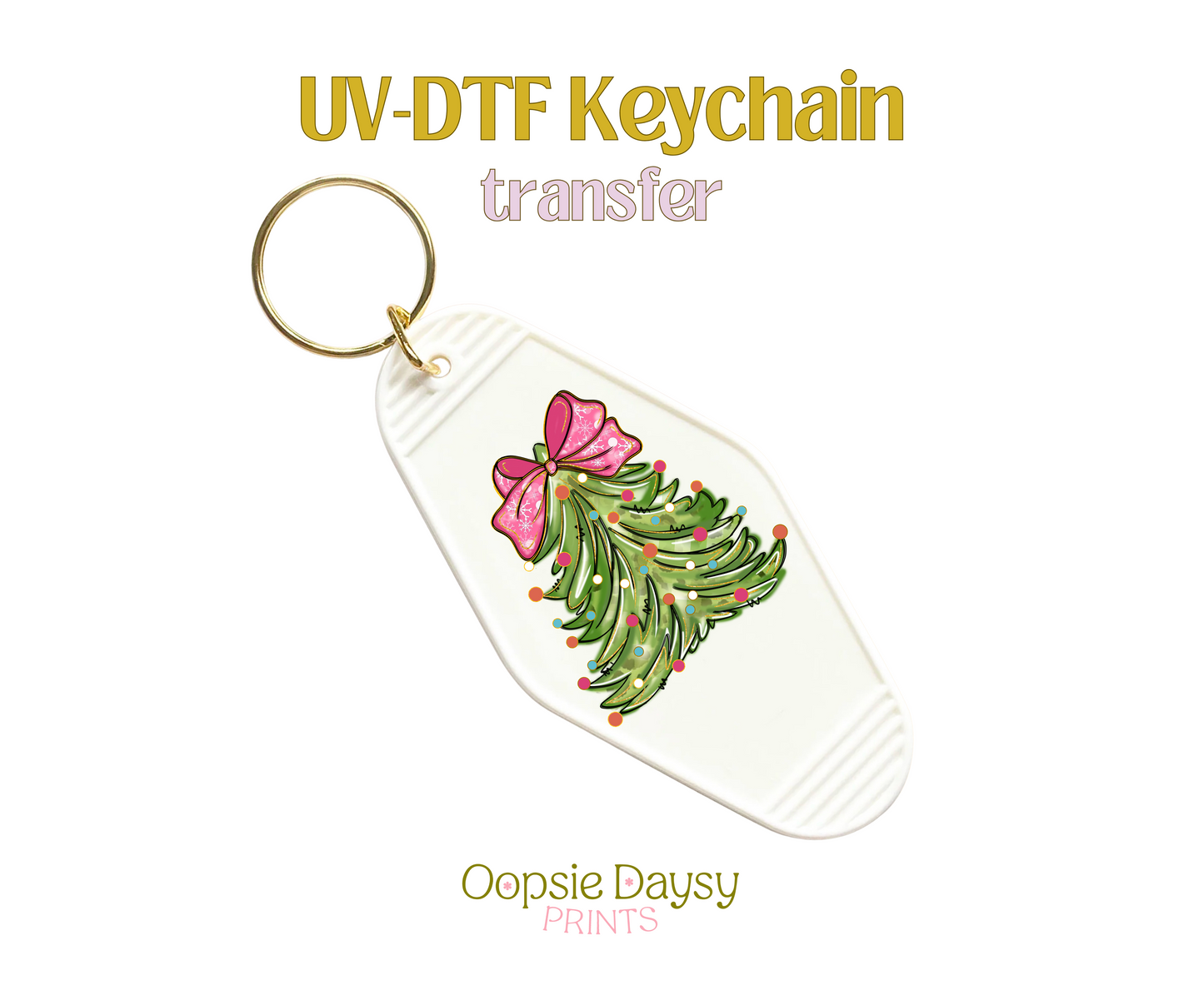 Coquette Christmas Tree UV-DTF Keychain