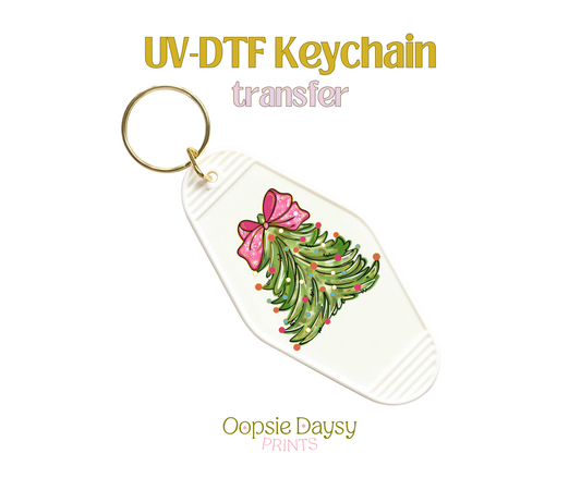 Coquette Christmas Tree UV-DTF Keychain