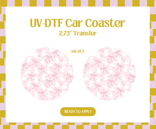 Coquette Ghost UV-DTF Car Coaster