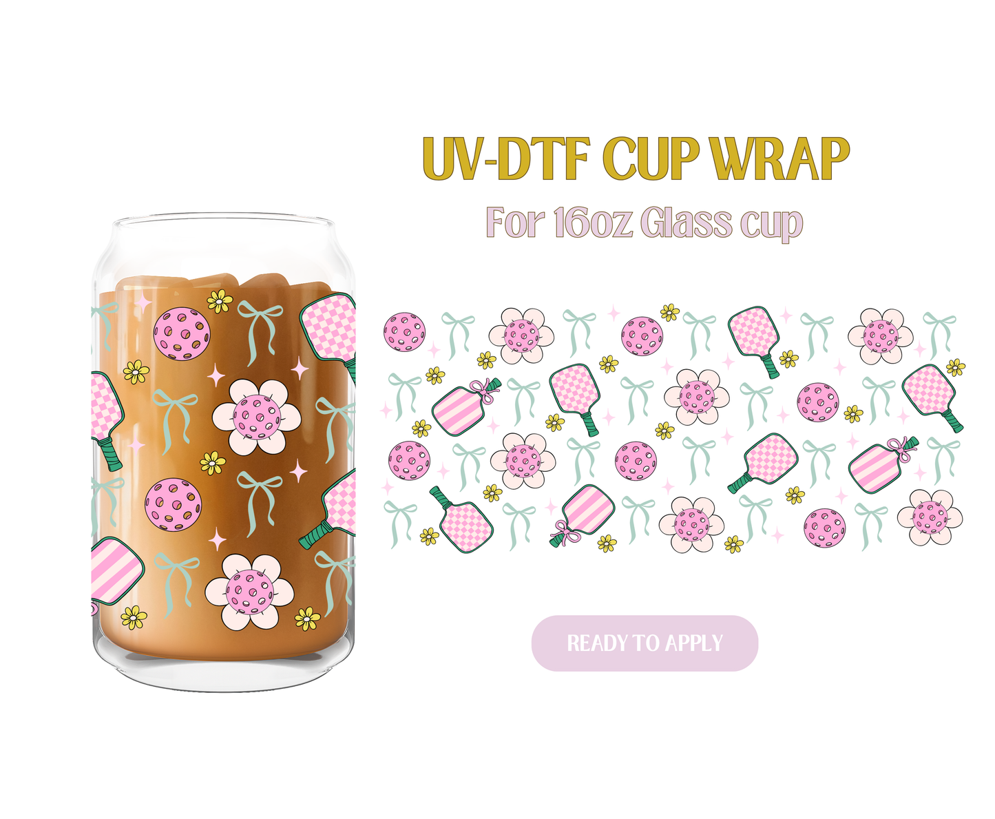 Coquette Pickleball UV-DTF Wrap