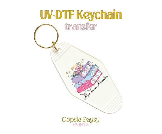 Coquette Romance Reader UV-DTF Keychain