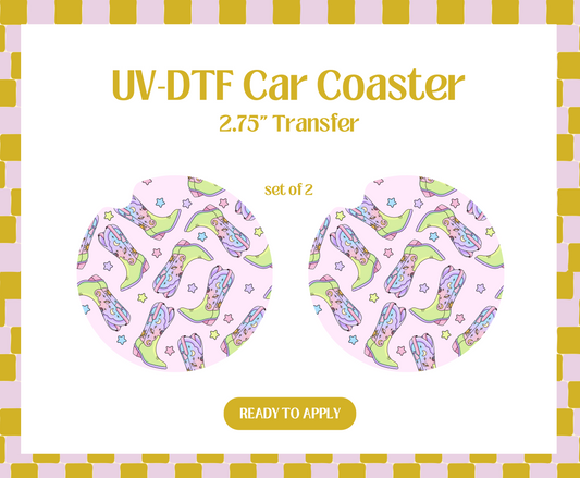 Cosmic Cowgirl UV-DTF Car Coaster