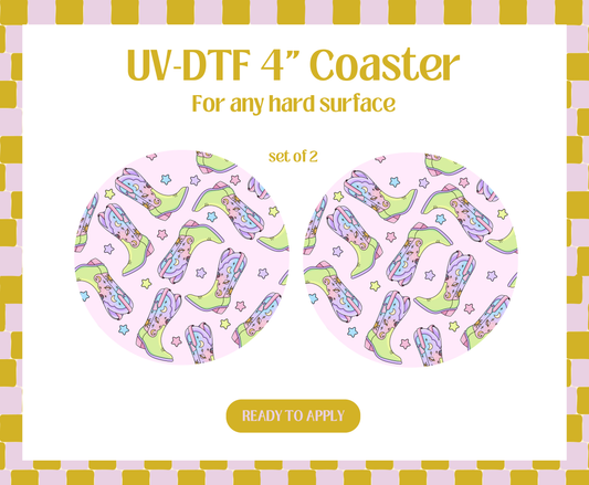 Cosmic Cowgirl UV-DTF 4" Coaster